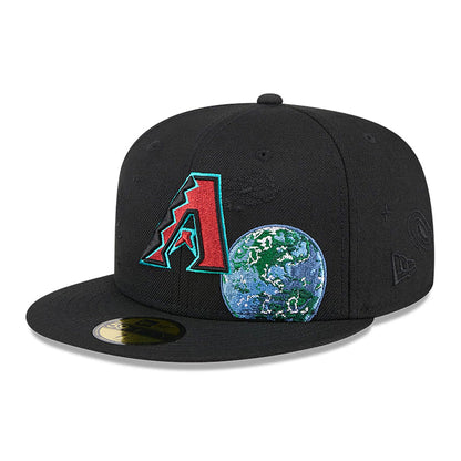 This is a Arizona Diamondbacks Global Black 59FIFTY Fitted Cap 1