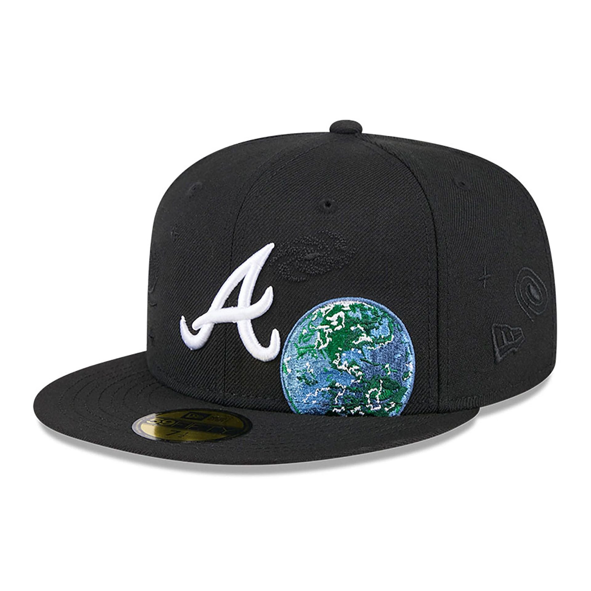 This is a Atlanta Braves Global Black 59FIFTY Fitted Cap 1