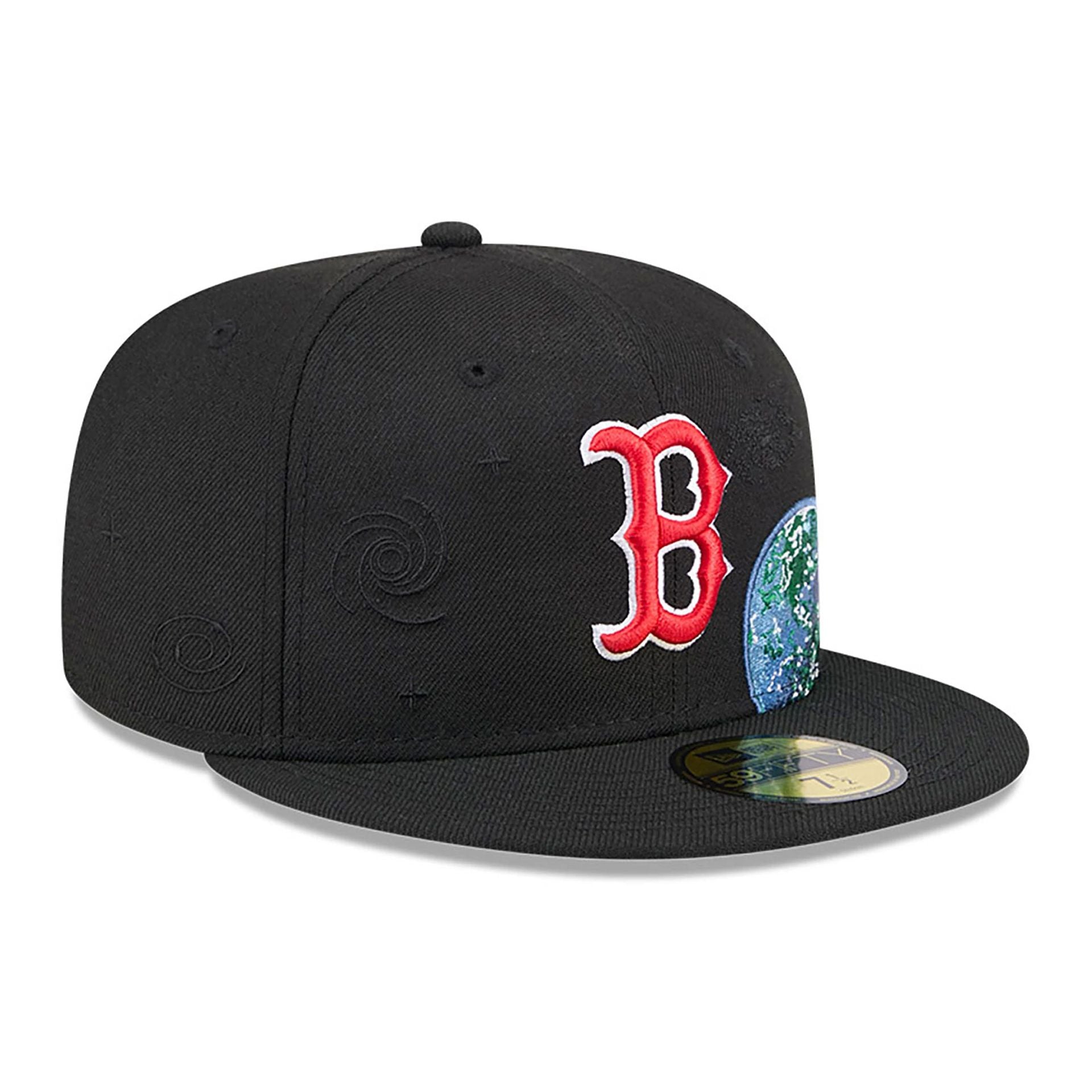 This is a Boston Red Sox Global Black 59FIFTY Fitted Cap 4