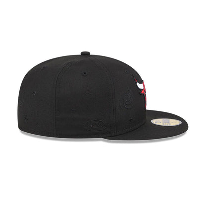 This is a Chicago Bulls Global Black 59FIFTY Fitted Cap 6