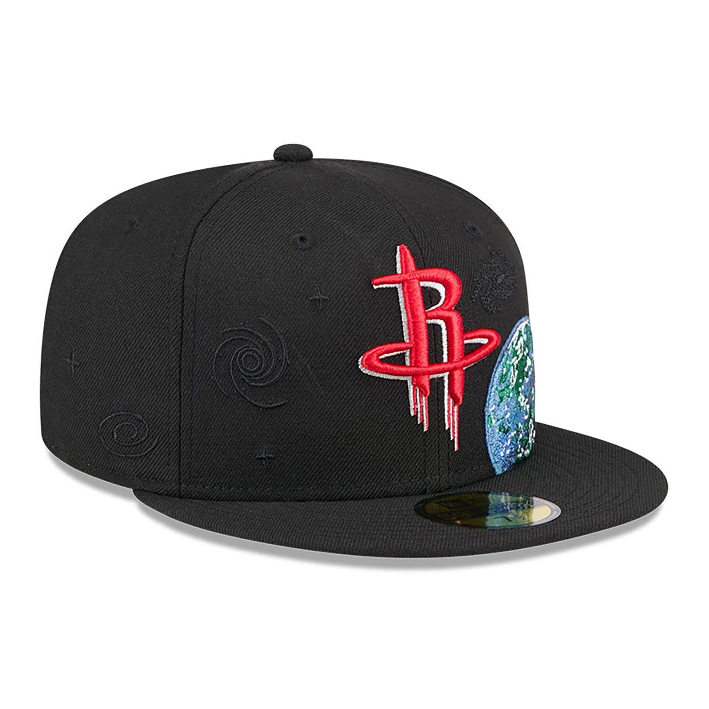 This is a Houston Rockets Global Black 59FIFTY Fitted Cap 4