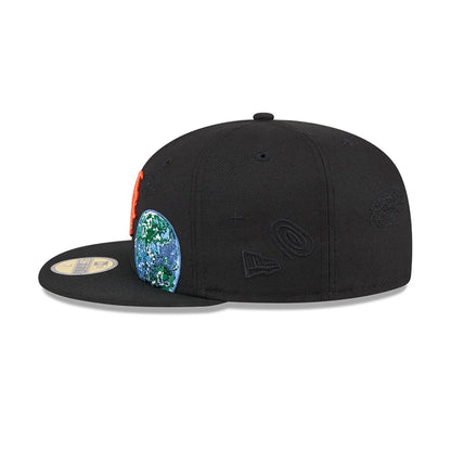 This is a New York Mets Global Black 59FIFTY Fitted Cap 7