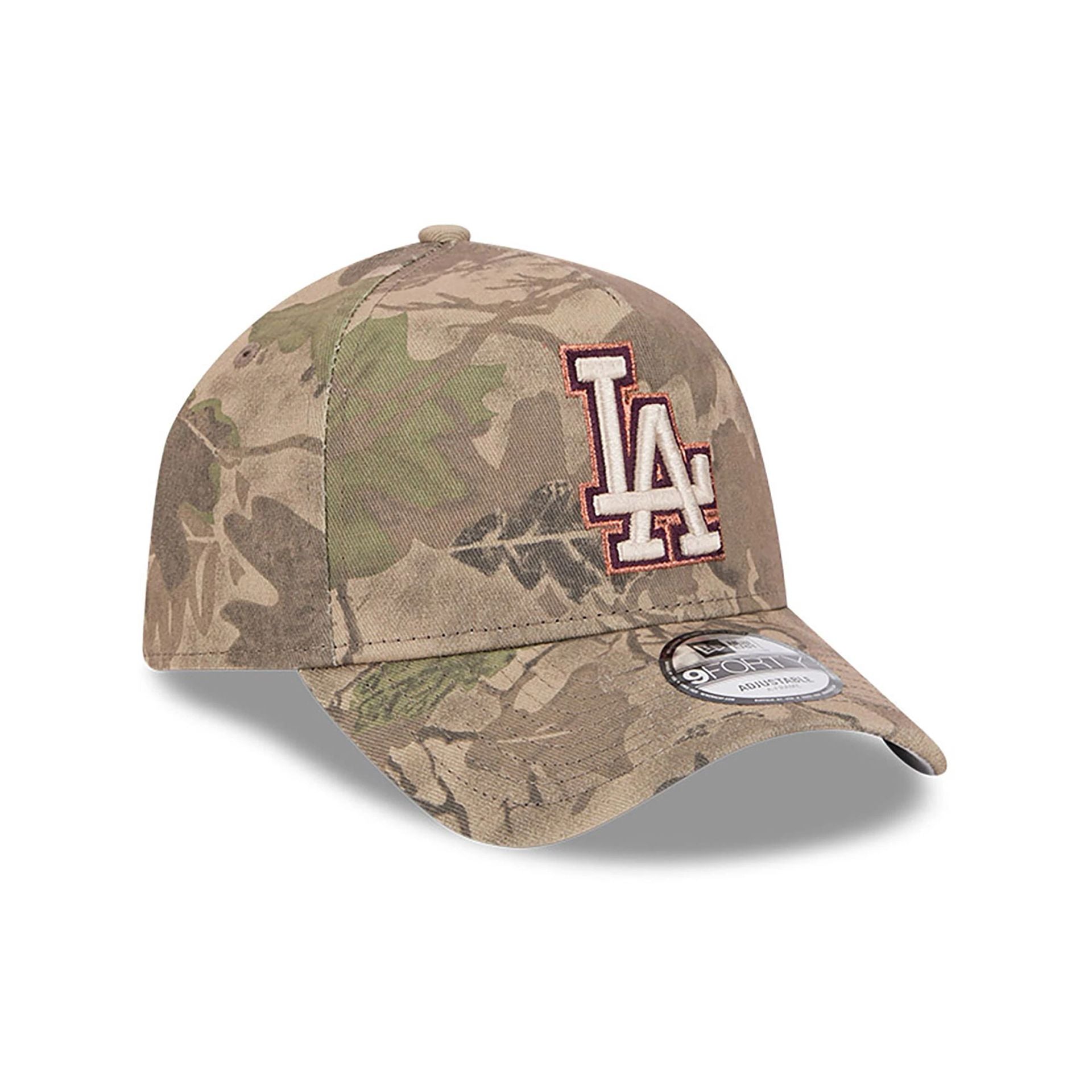 This is a LA Dodgers Leaf Camo assorted print 9FORTY A-Frame Adjustable Cap 4