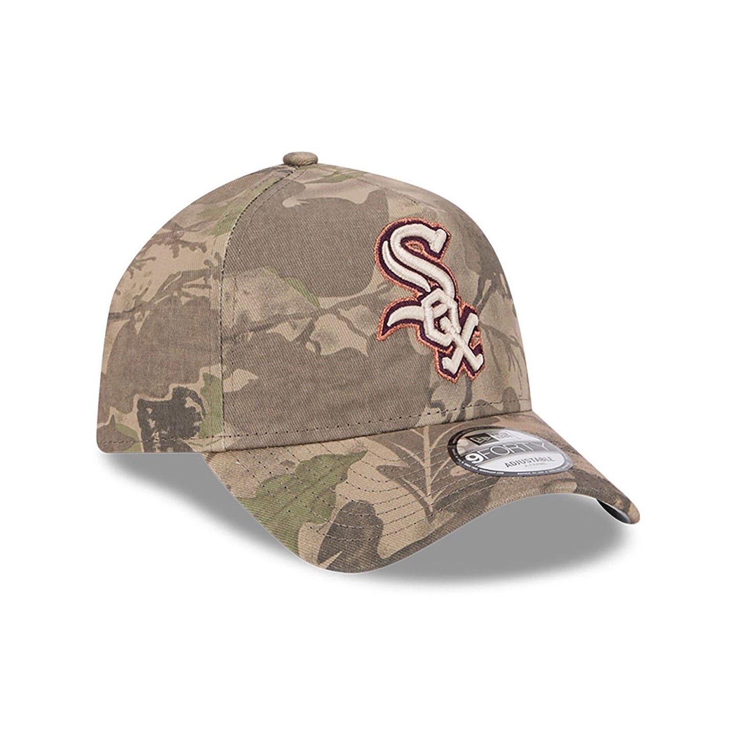 This is a Chicago White Sox Leaf Camo assorted print 9FORTY A-Frame Adjustable Cap 4