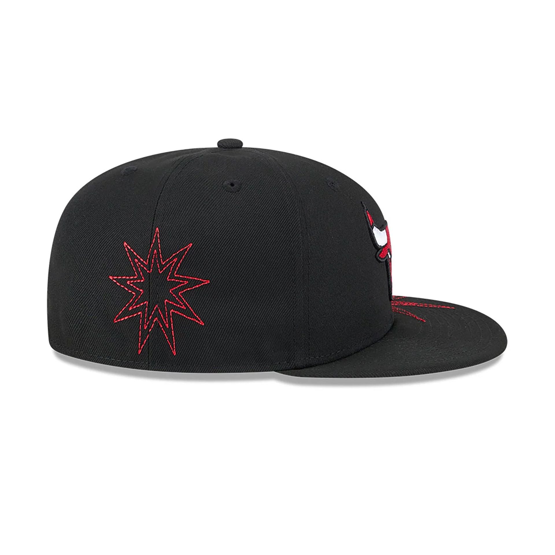 This is a Chicago Bulls Solar Stars Black 59FIFTY Fitted Cap 6