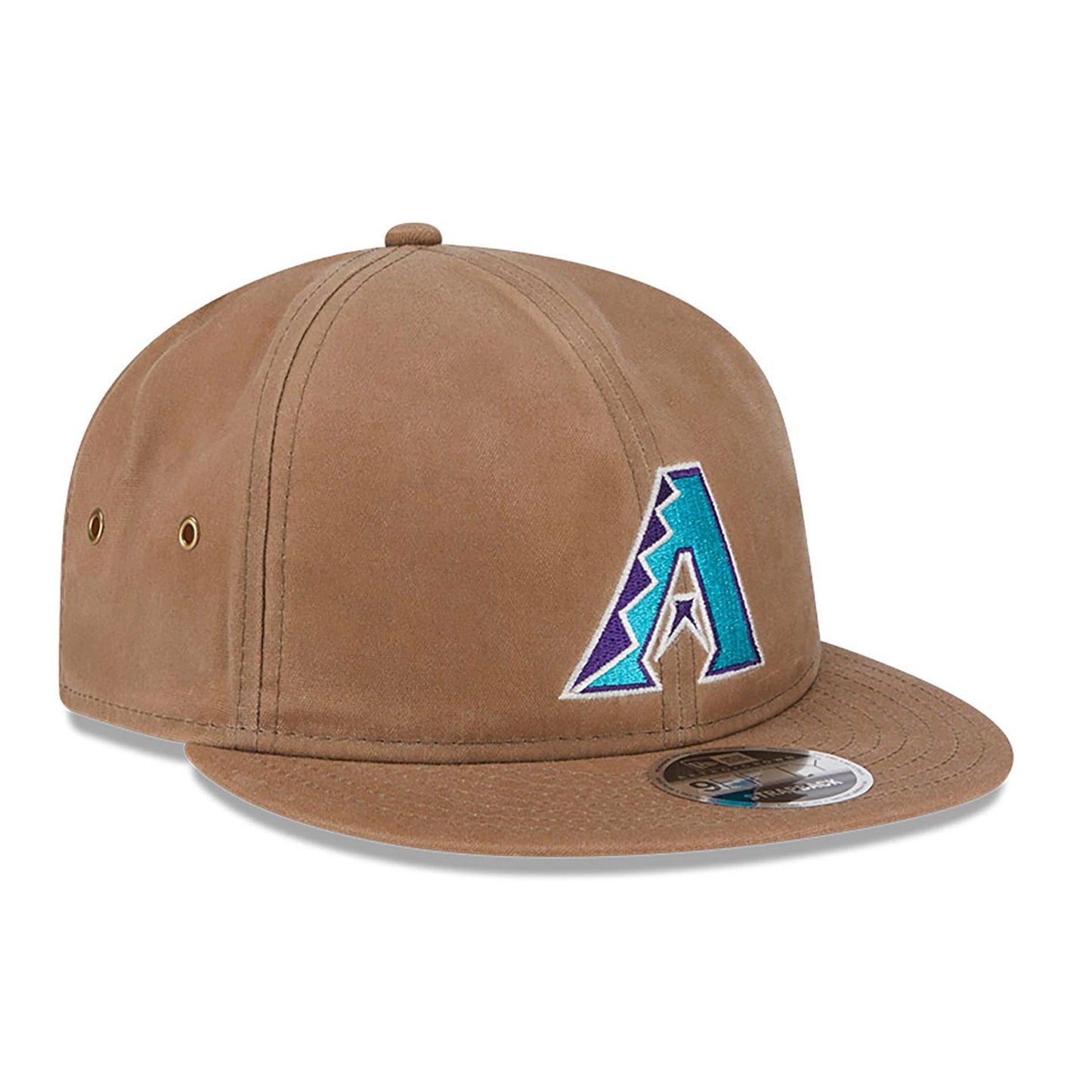 This is a Arizona Diamondbacks Waxed Canvas Beige Retro Crown 9FIFTY Strapback Cap 3