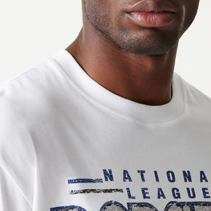 The Male model is wearing LA Dodgers Sport Classic White T-Shirt 4