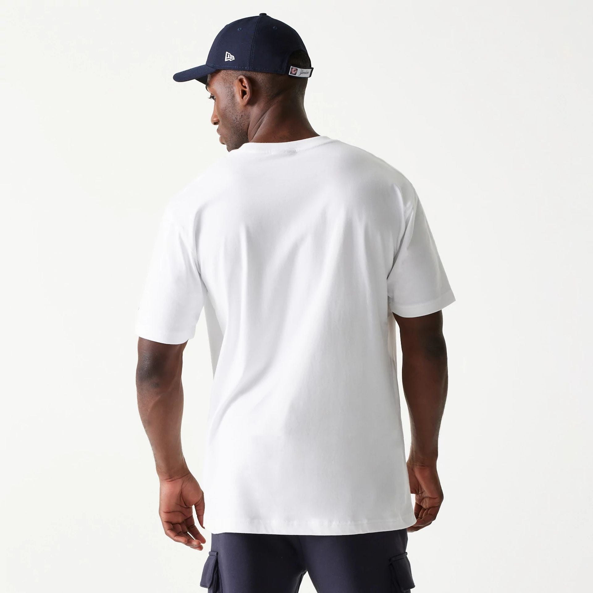 The Male model is wearing New York Yankees Sport Classic White T-Shirt 2