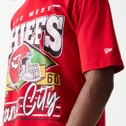 The Male model is wearing Kansas City Chiefs Sport Classic Red T-Shirt 4