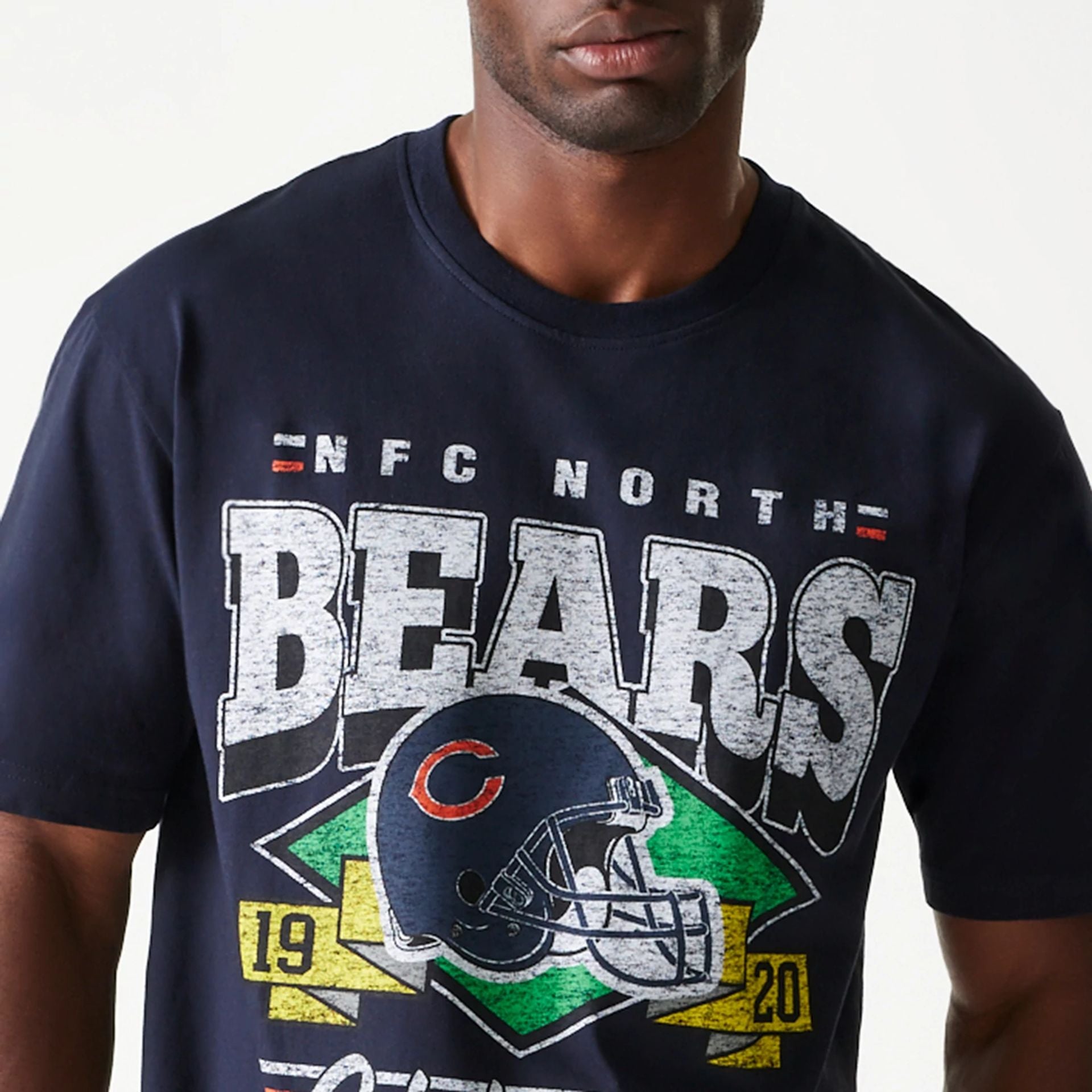 The Male model is wearing Chicago Bears Sport Classic Navy T-Shirt 3