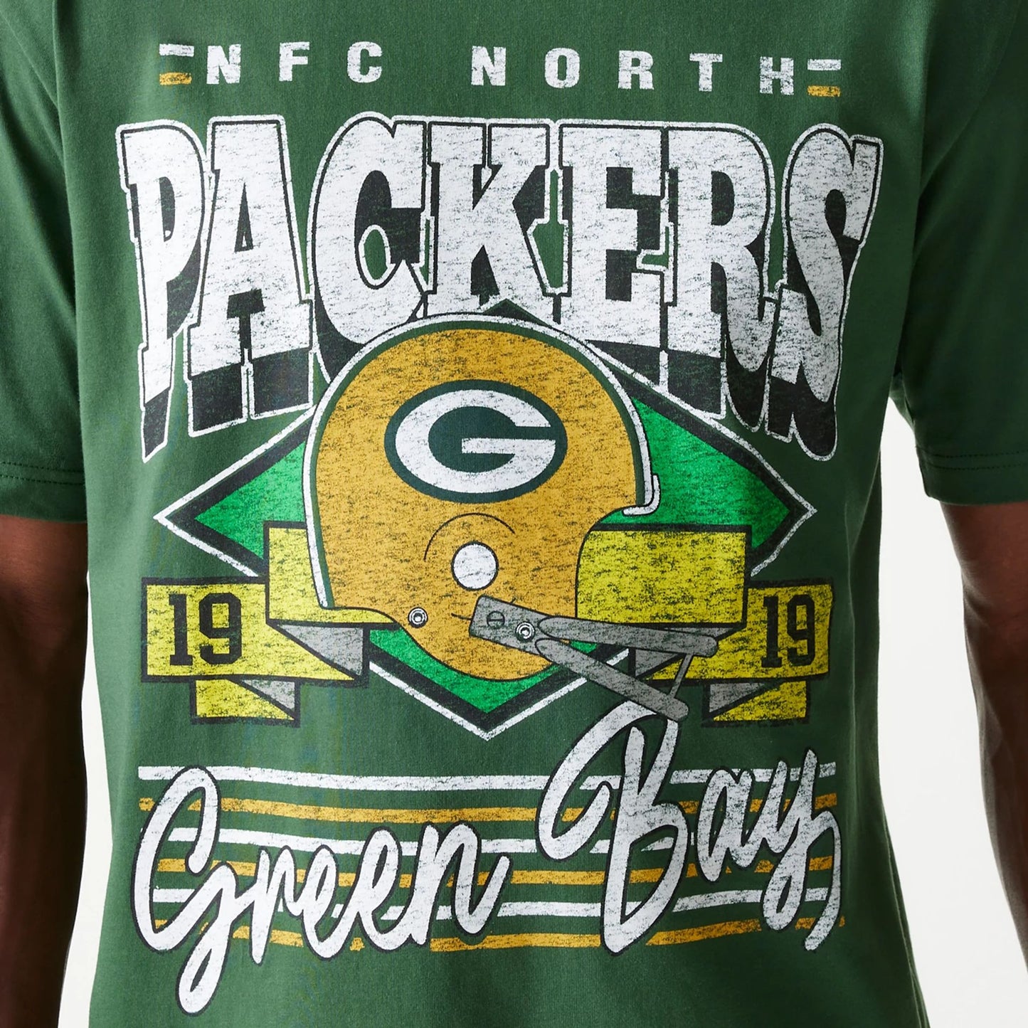 The Male model is wearing Green Bay Packers Sport Classic Dark Green T-Shirt 3