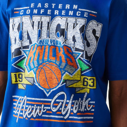 The Male model is wearing New York Knicks Sport Classic Blue T-Shirt 3