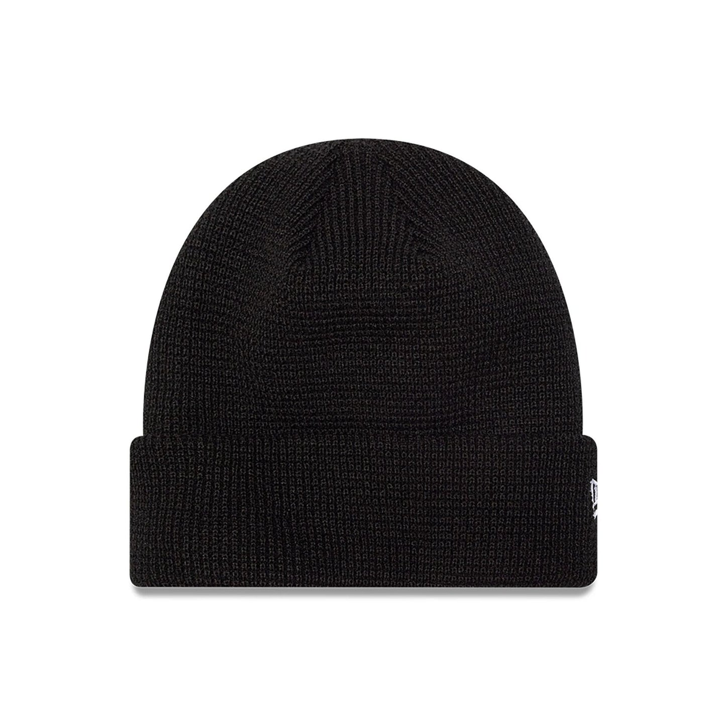 This is a New Era Waffle Knit Black Beanie Hat 1