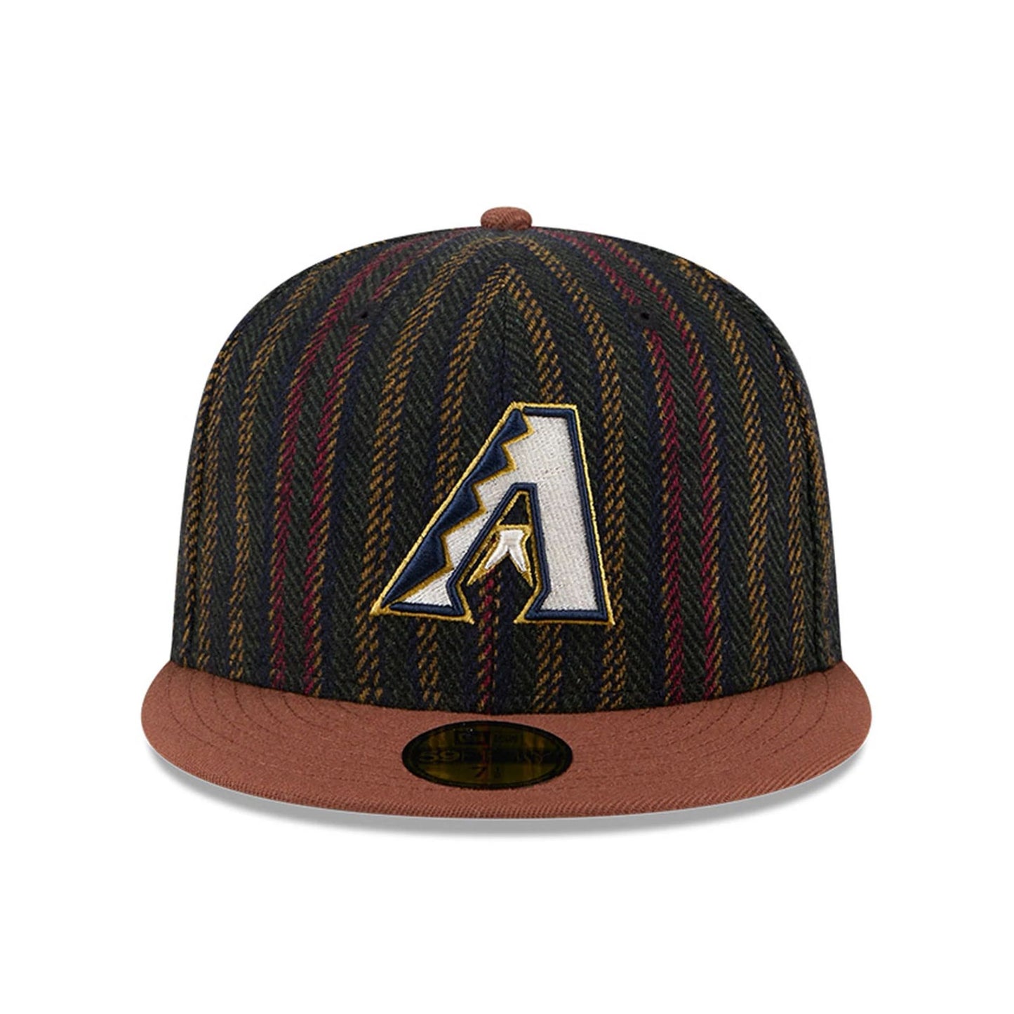 This is a Arizona Diamondbacks Vintage Herringbone Dark Brown 59FIFTY Fitted Cap 3