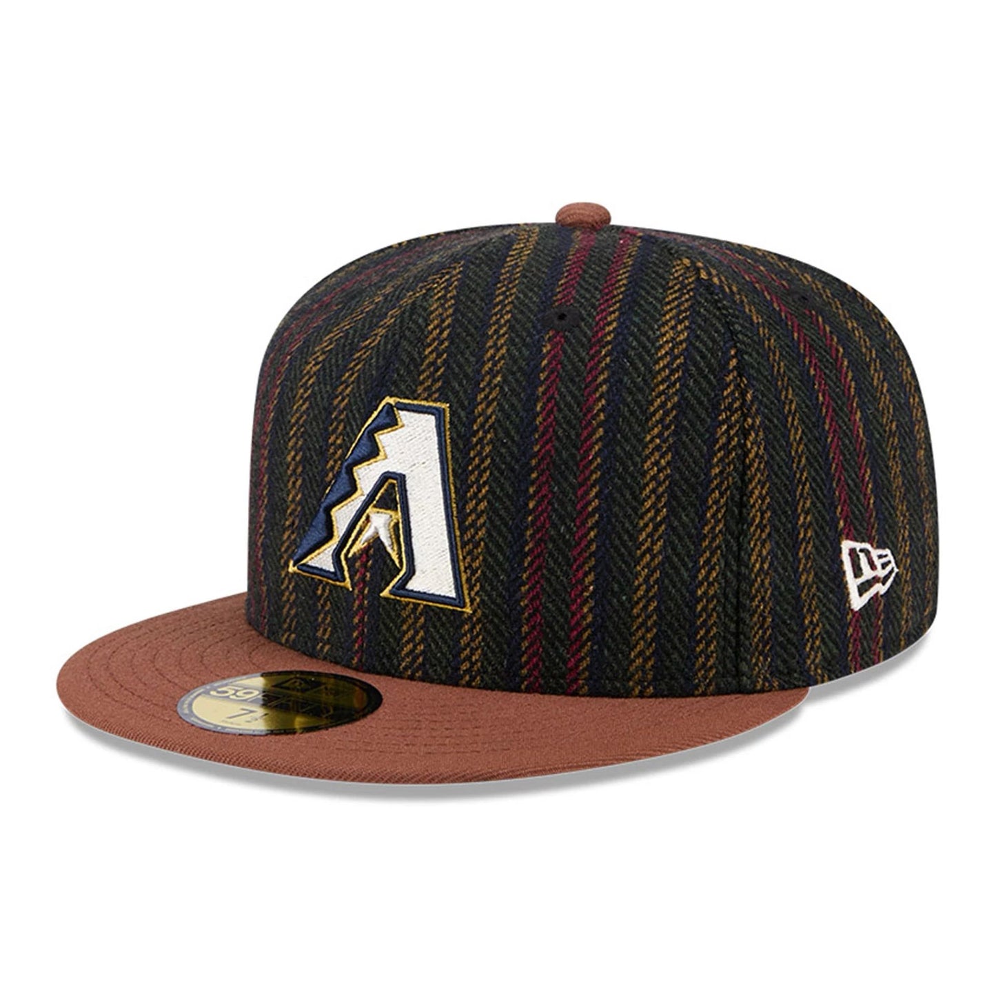 This is a Arizona Diamondbacks Vintage Herringbone Dark Brown 59FIFTY Fitted Cap 4