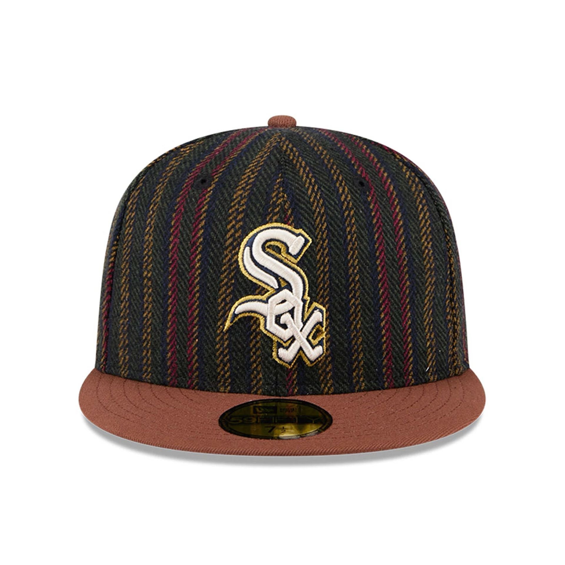 This is a Chicago White Sox Vintage Herringbone Dark Brown 59FIFTY Fitted Cap 3