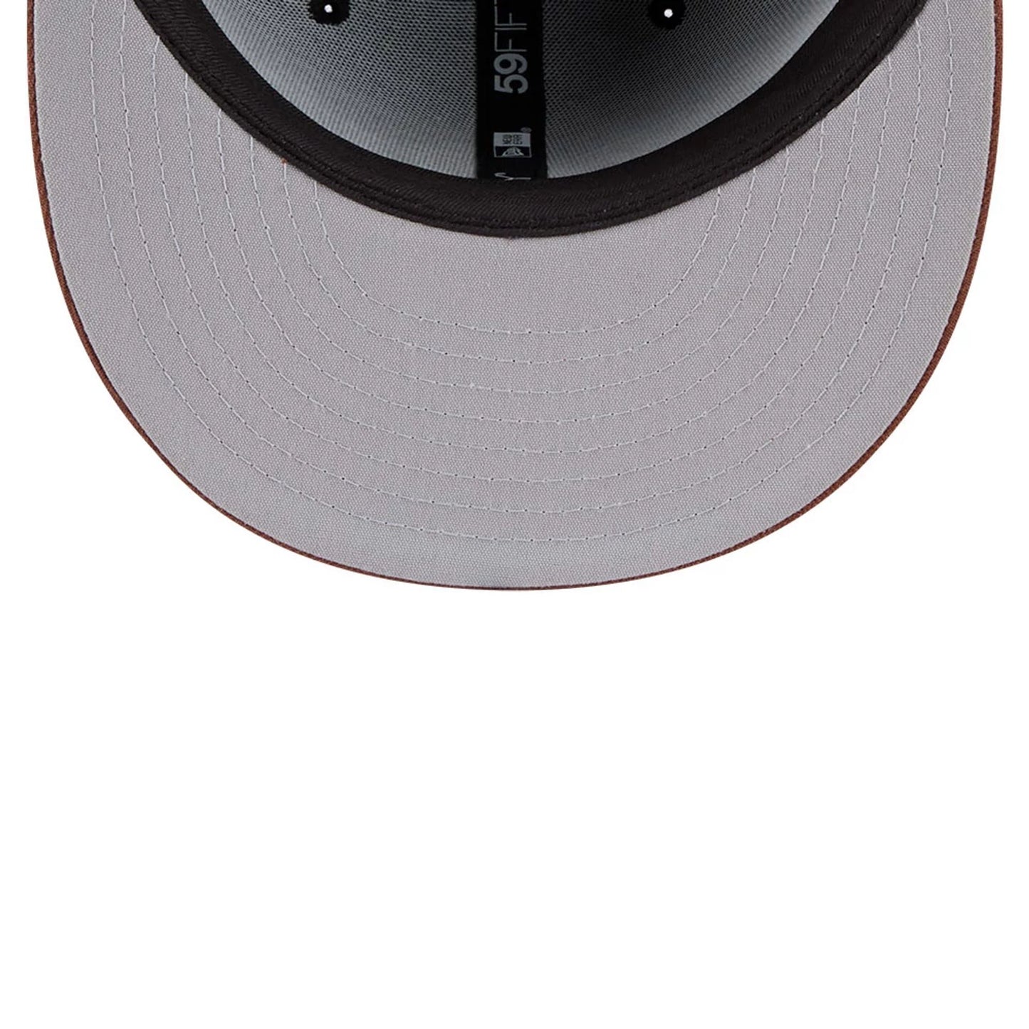 This is a LA Dodgers Vintage Herringbone Dark Brown 59FIFTY Fitted Cap 2