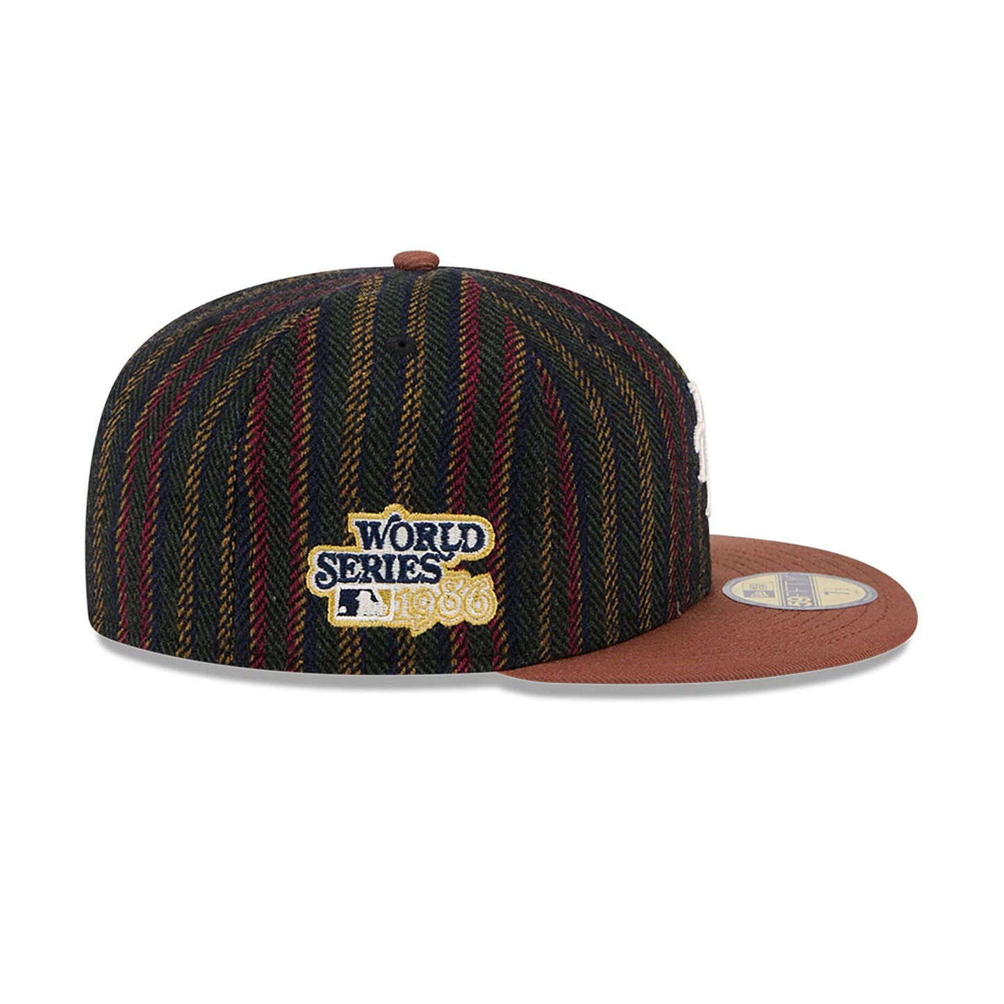 This is a New York Mets Vintage Herringbone Dark Brown 59FIFTY Fitted Cap 6