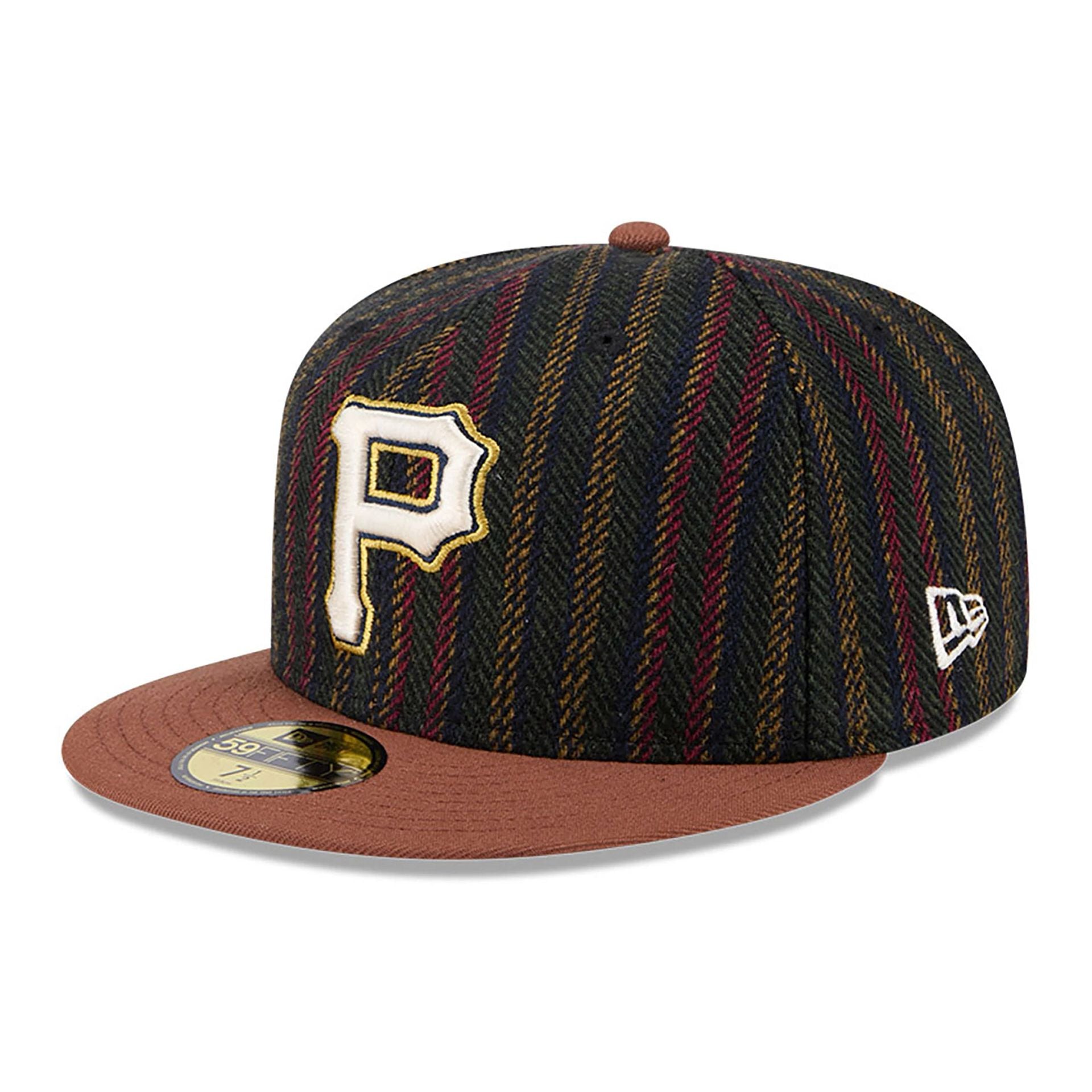 This is a Pittsburgh Pirates Vintage Herringbone Dark Brown 59FIFTY Fitted Cap 4