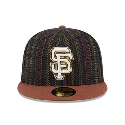 This is a San Francisco Giants Vintage Herringbone Dark Brown 59FIFTY Fitted Cap 3