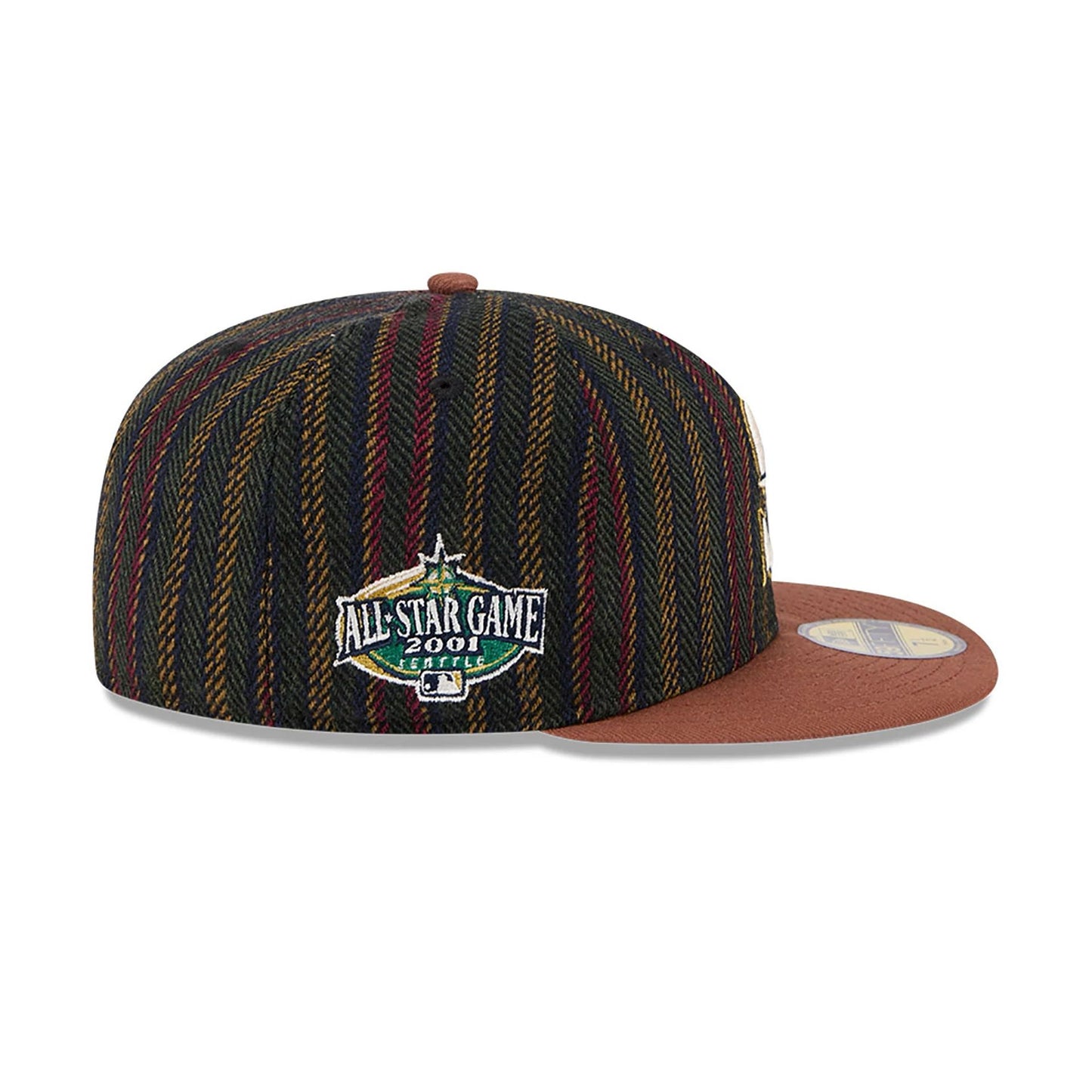 This is a Seattle Mariners Vintage Herringbone Dark Brown 59FIFTY Fitted Cap 6