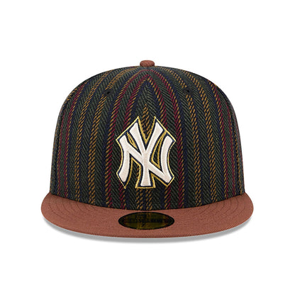 This is a New York Yankees Vintage Herringbone Dark Brown 59FIFTY Fitted Cap 3