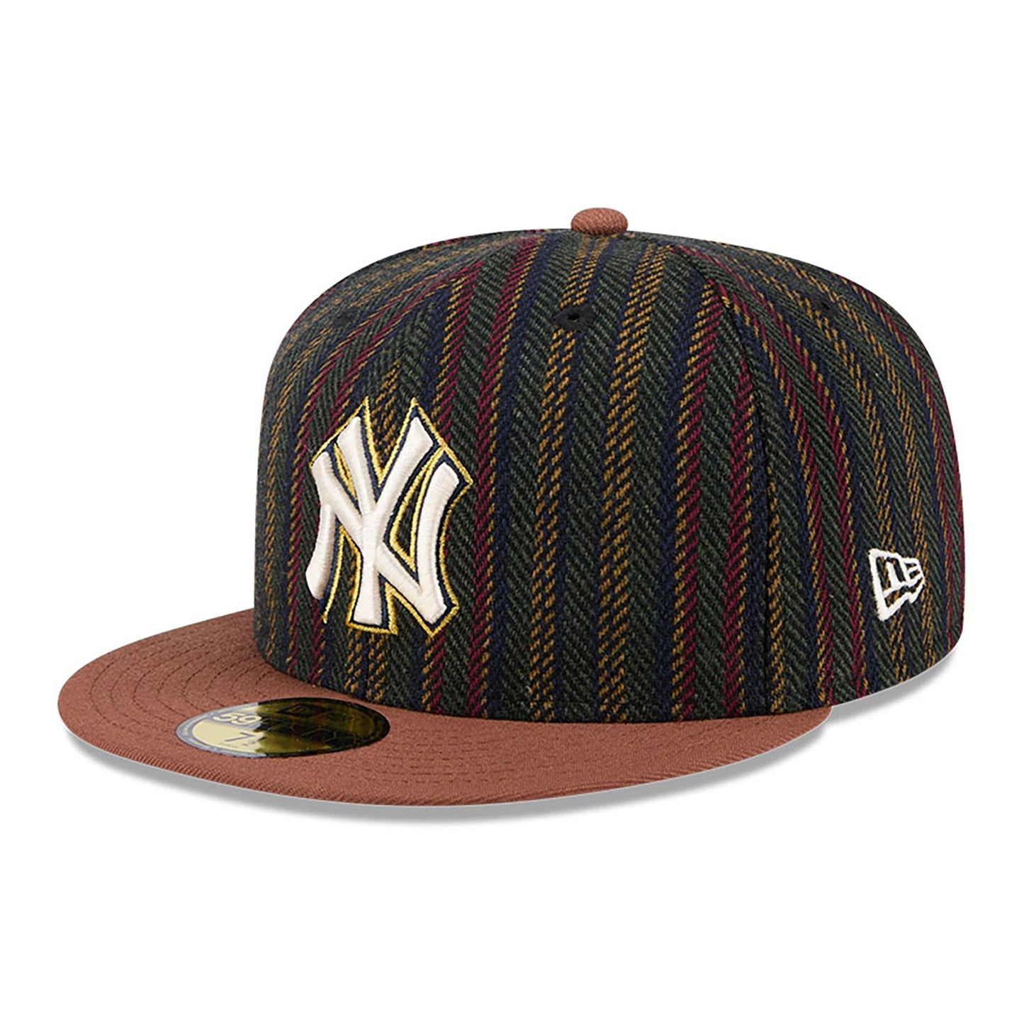 This is a New York Yankees Vintage Herringbone Dark Brown 59FIFTY Fitted Cap 4