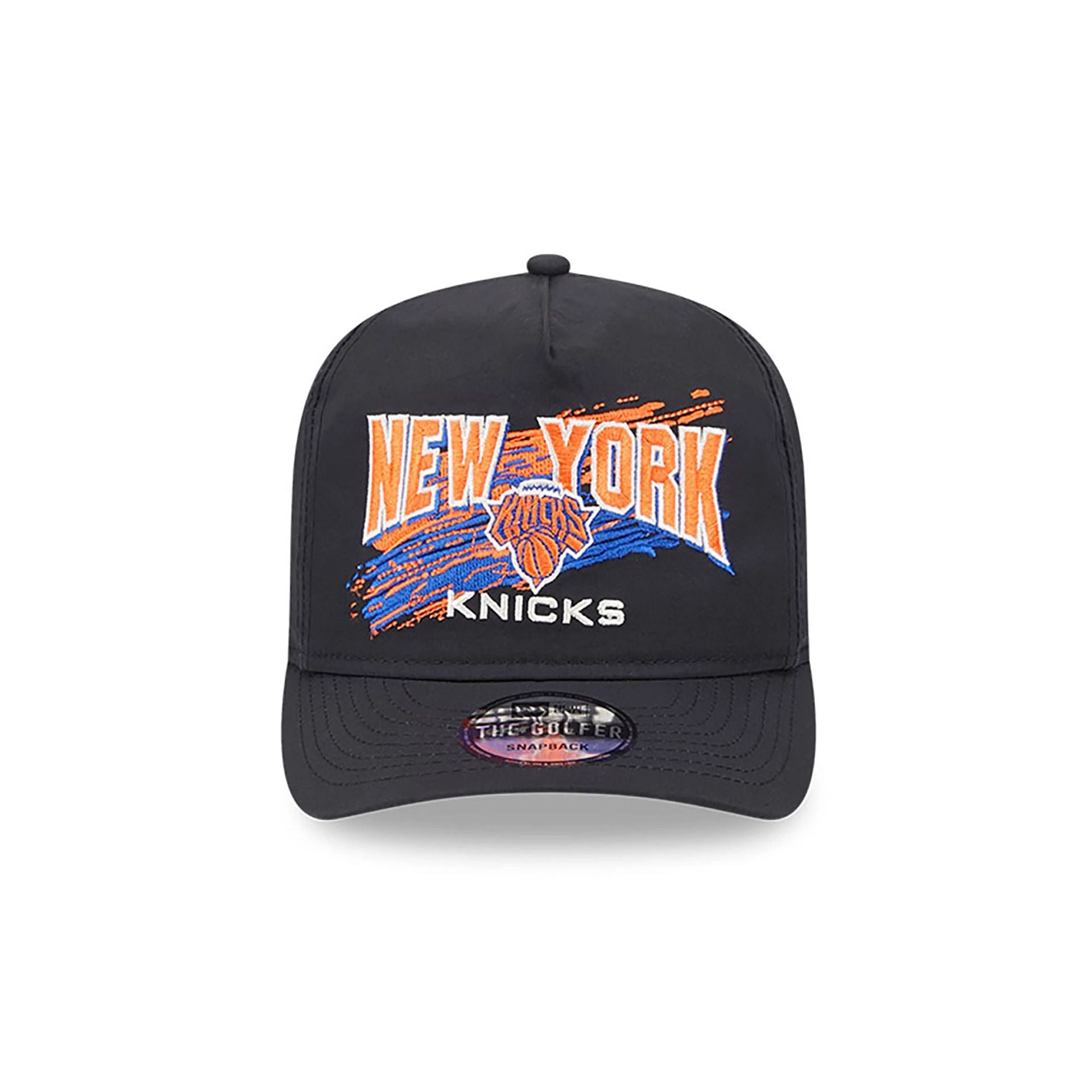 This is a New York Knicks Throwback Brush Black Golfer Clipback Adjustable Cap 3