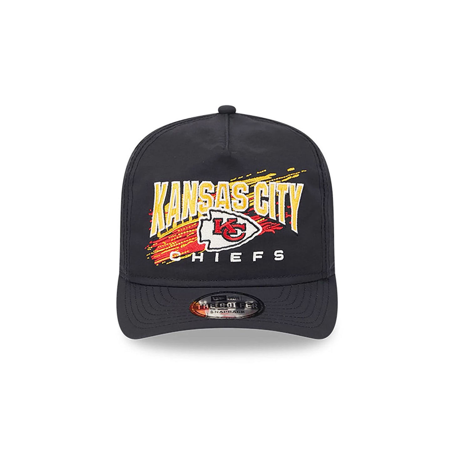 This is a Kansas City Chiefs Throwback Brush Black Golfer Clipback Adjustable Cap 3