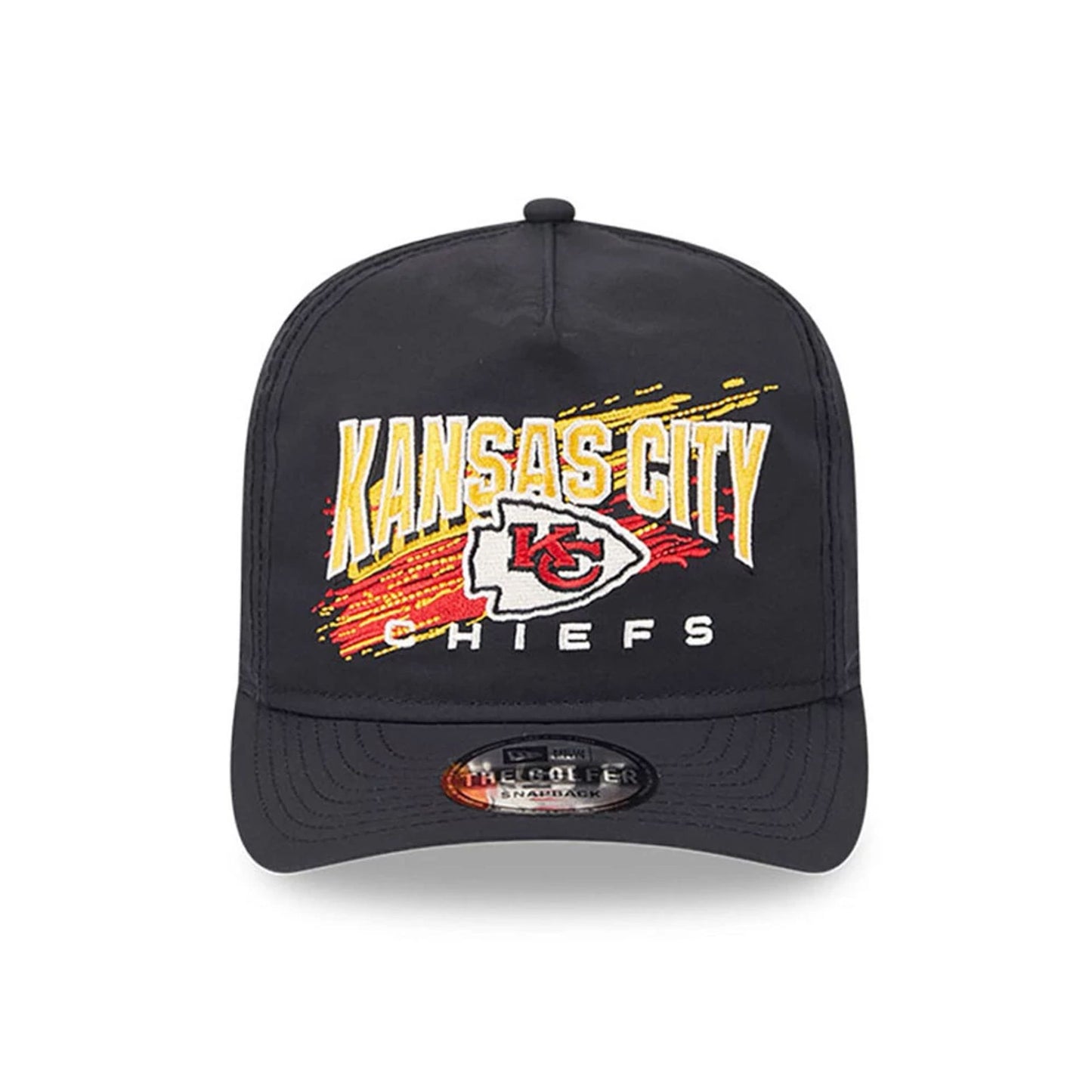 This is a Kansas City Chiefs Throwback Brush Black Golfer Clipback Adjustable Cap 3