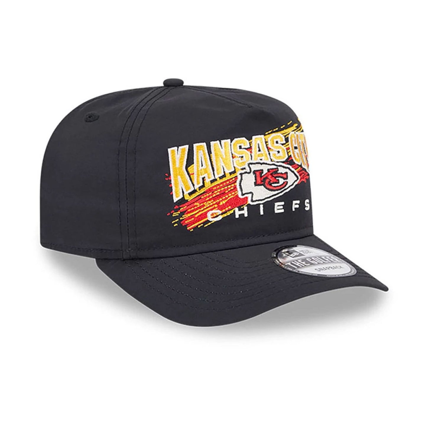 This is a Kansas City Chiefs Throwback Brush Black Golfer Clipback Adjustable Cap 4