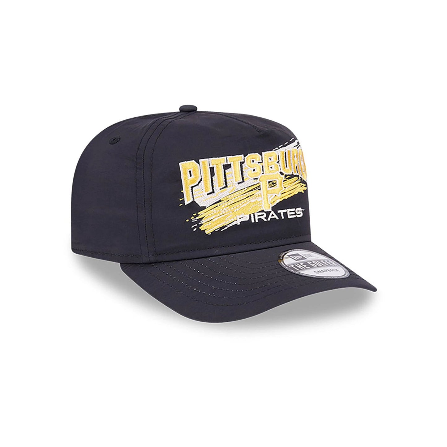 This is a Pittsburgh Pirates Throwback Brush Black Golfer Clipback Adjustable Cap 4