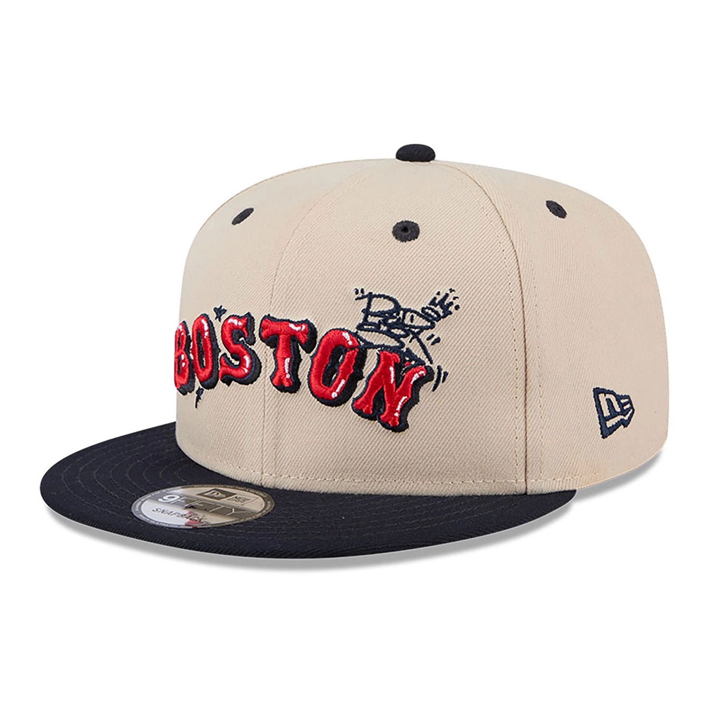 This is a Boston Red Sox Team Art Beige 9FIFTY Snapback Cap 1