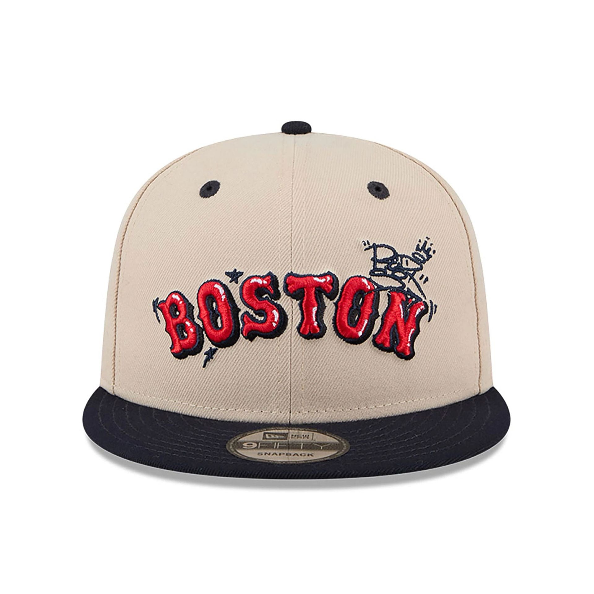 This is a Boston Red Sox Team Art Beige 9FIFTY Snapback Cap 3