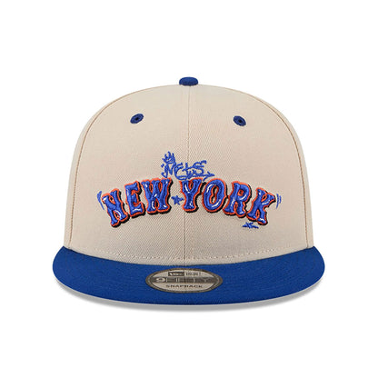 This is a New York Mets Team Art Beige 9FIFTY Snapback Cap 3