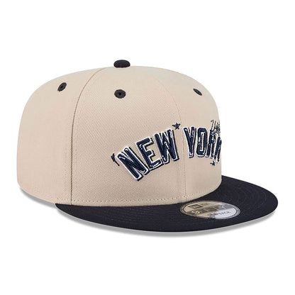 This is a New York Yankees Team Art Beige 9FIFTY Snapback Cap 3