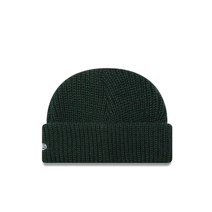 This is a New Era Ribbed Skully Knit Dark Green Beanie Hat 2