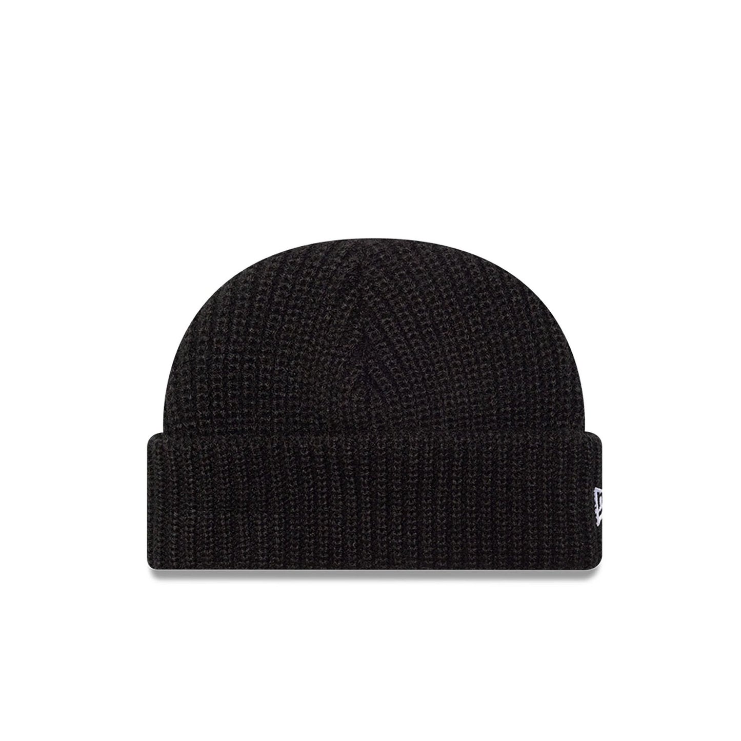 This is a New Era Ribbed Skully Knit Black Beanie Hat 1