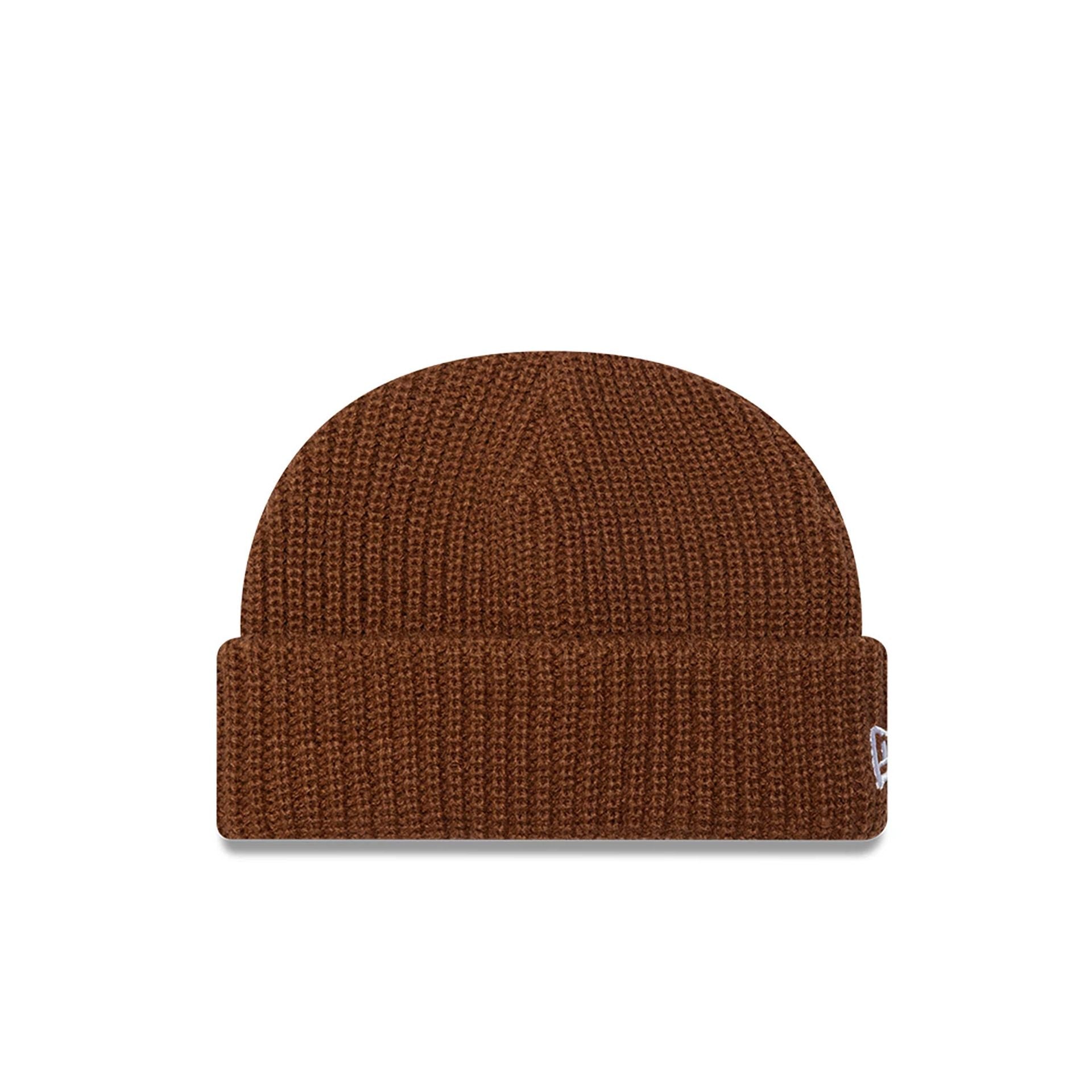 This is a New Era Ribbed Skully Knit Dark Brown Beanie Hat 1