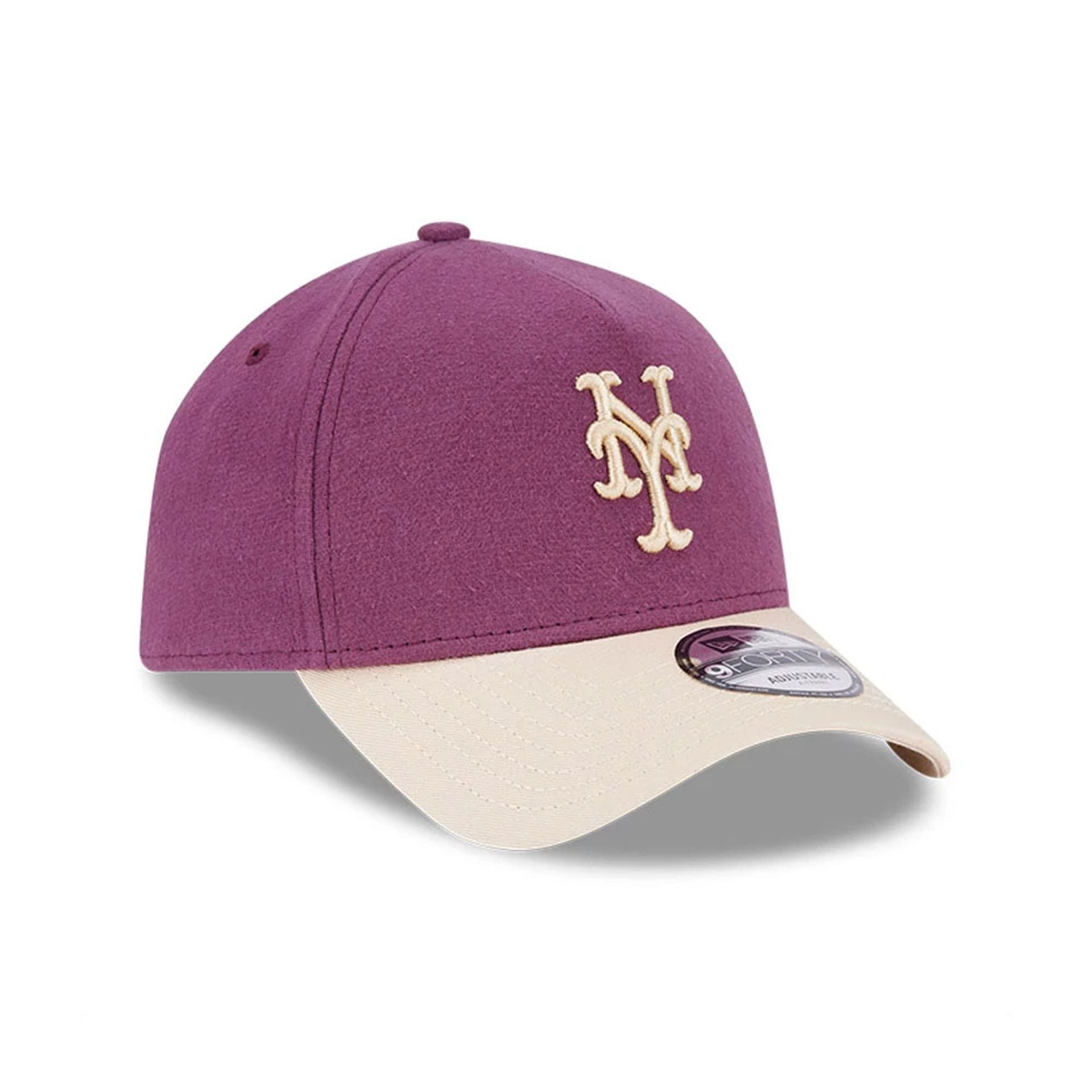 This is a New York Mets Moleskin Crown Dark Purple 9FORTY A-Frame Adjustable Cap 4