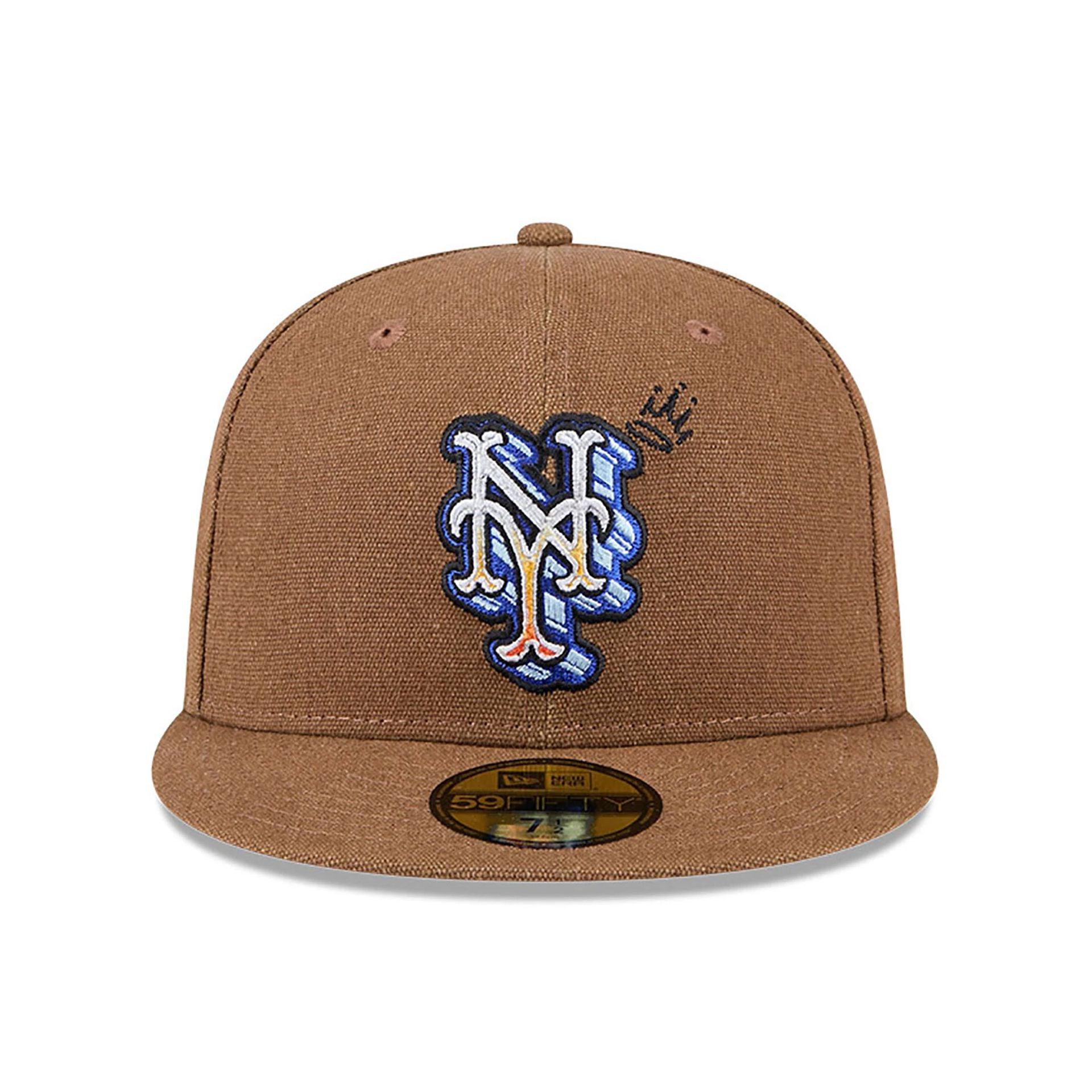 This is a New York Mets Logo Scribble Dark Brown 59FIFTY Fitted Cap 3