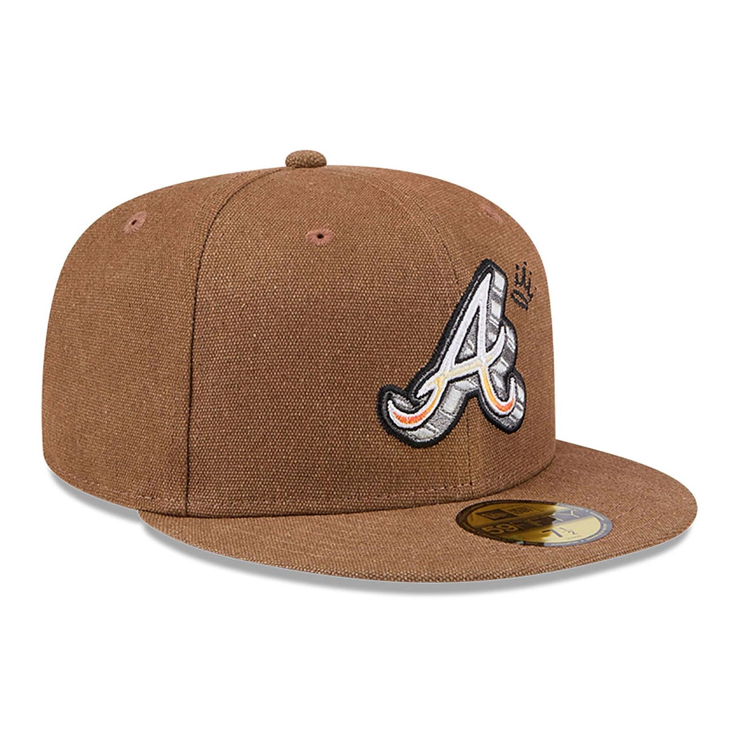 This is a Atlanta Braves Logo Scribble Dark Brown 59FIFTY Fitted Cap 4