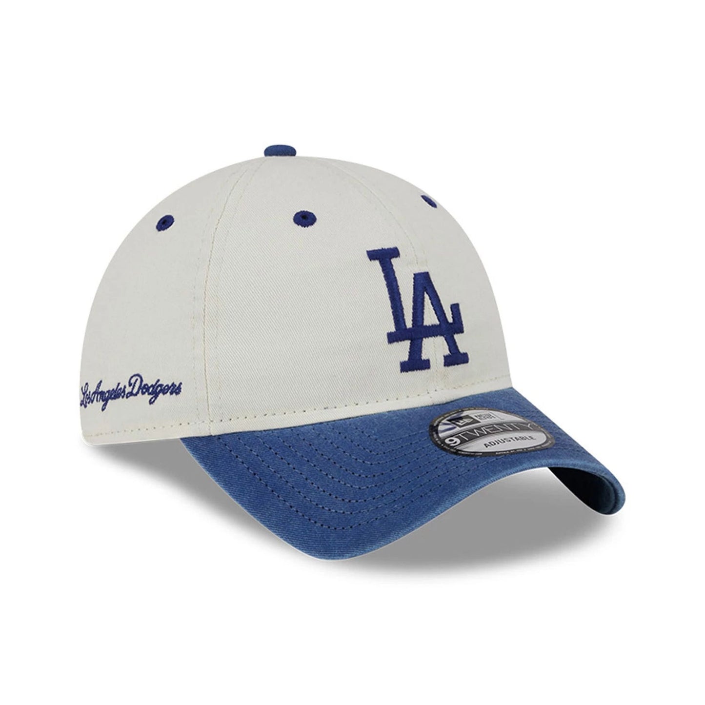 This is a LA Dodgers Classic Sidescript White 9TWENTY Adjustable Cap 1