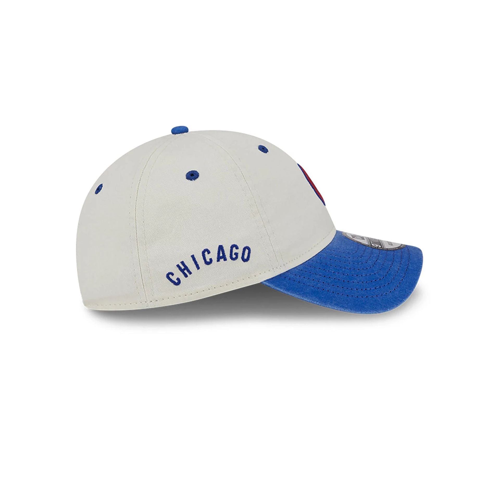 This is a Chicago Cubs Classic Sidescript White 9TWENTY Adjustable Cap 6