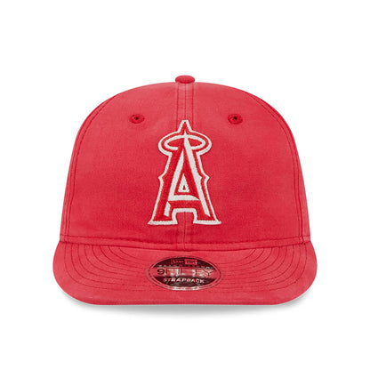 This is a LA Angels Canvas Felt Logo Red Retro Crown 9FIFTY Strapback Cap 3