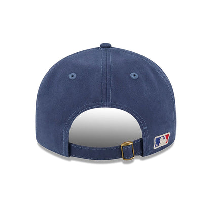 This is a LA Dodgers Canvas Felt Logo Dark Blue Retro Crown 9FIFTY Strapback Cap 5