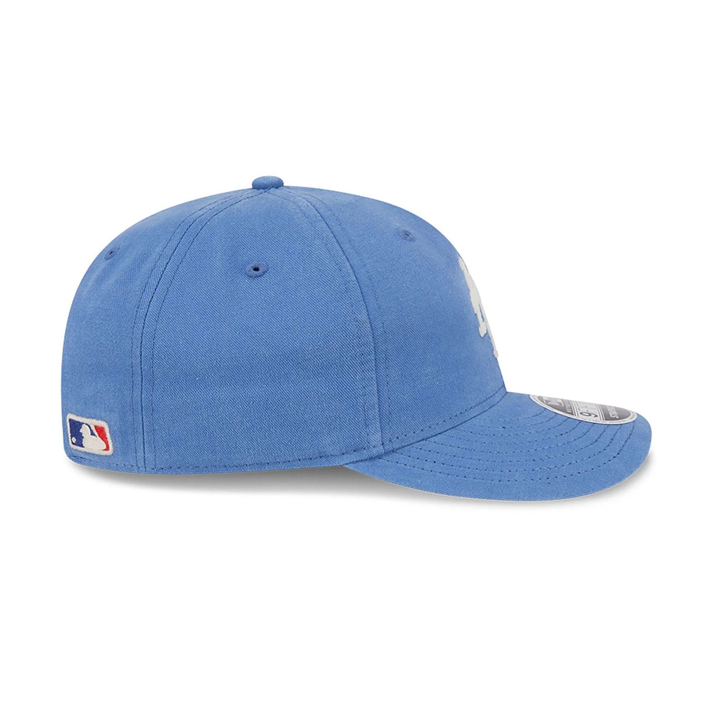 This is a New York Mets Canvas Felt Logo Blue Retro Crown 9FIFTY Strapback Cap 6