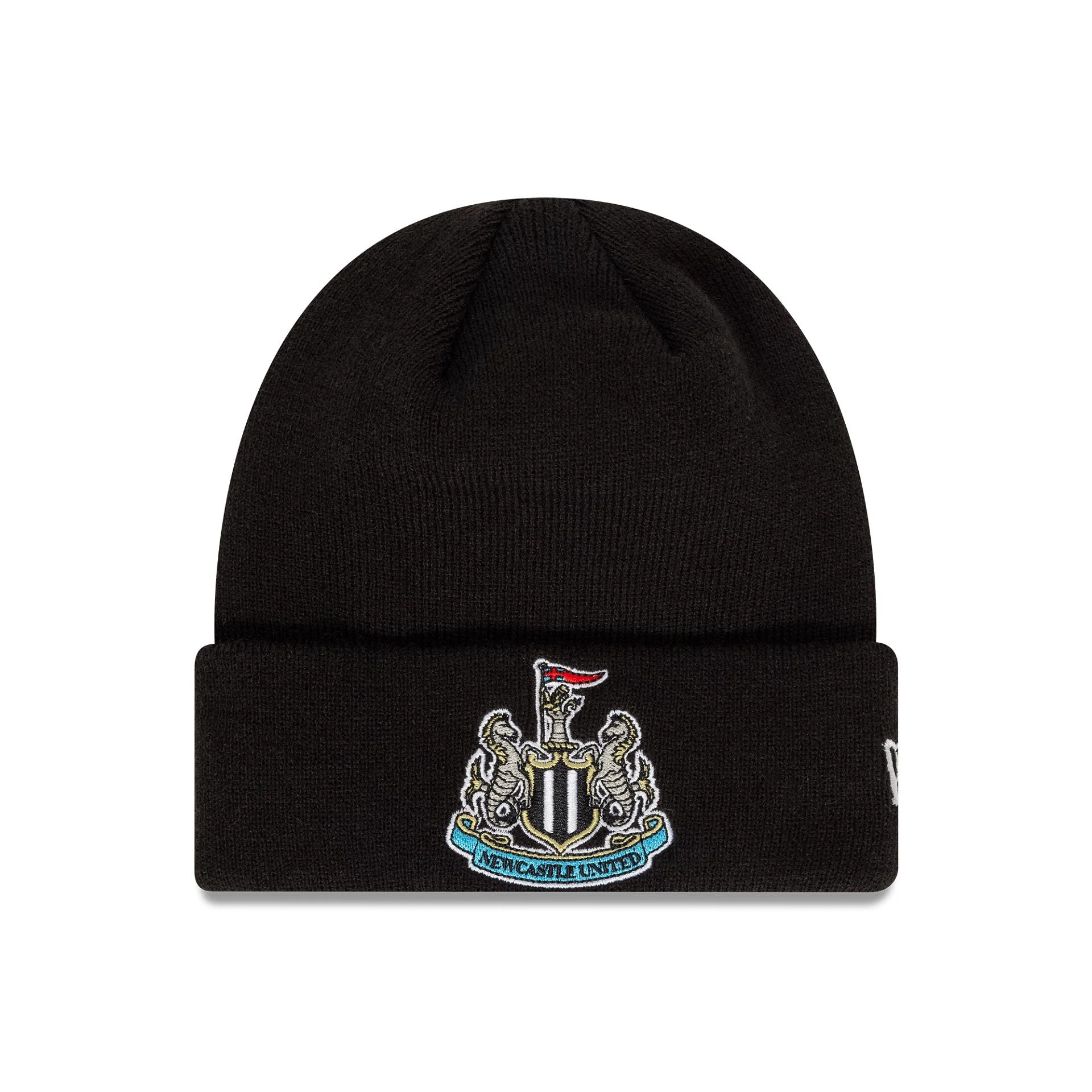 This is a Newcastle United FC Youth Core Black Cuff Knit Beanie Hat 1