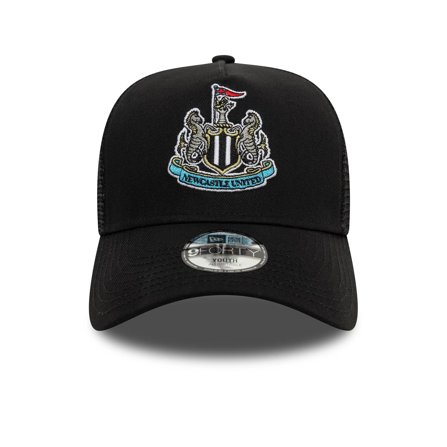 This is a Newcastle United FC Youth Core Black 9FORTY A-Frame Trucker Adjustable Cap 3