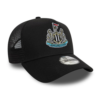 This is a Newcastle United FC Youth Core Black 9FORTY A-Frame Trucker Adjustable Cap 2